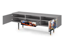 Móvel De Tv* Mueble de TV - 170х59х41 cm - T6 - Le Séchage des voiles , Cinza Cinzento