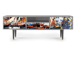 Móvel De Tv* Mueble de TV - 170х59х41 cm - T6 - Le Séchage des voiles , Cinza Cinzento