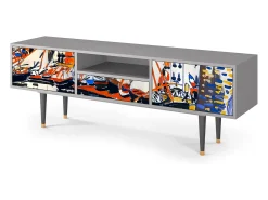 Móvel De Tv* Mueble de TV - 170х59х41 cm - T6 - Le Séchage des voiles , Cinza Cinzento