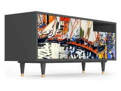 Mueble de TV - 125х56х41 cm - T7 - Le Séchage des voiles , Antracite^ Móvel De Tv