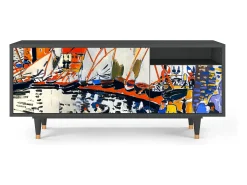Mueble de TV - 125х56х41 cm - T7 - Le Séchage des voiles , Antracite^ Móvel De Tv