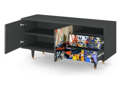 Mueble de TV - 125х56х41 cm - T7 - Le Séchage des voiles , Antracite^ Móvel De Tv