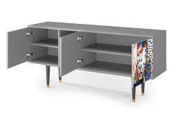 Mueble de TV - 150х69х41 cm - T5 - Le Séchage des voiles , Cinza^ Móvel De Tv