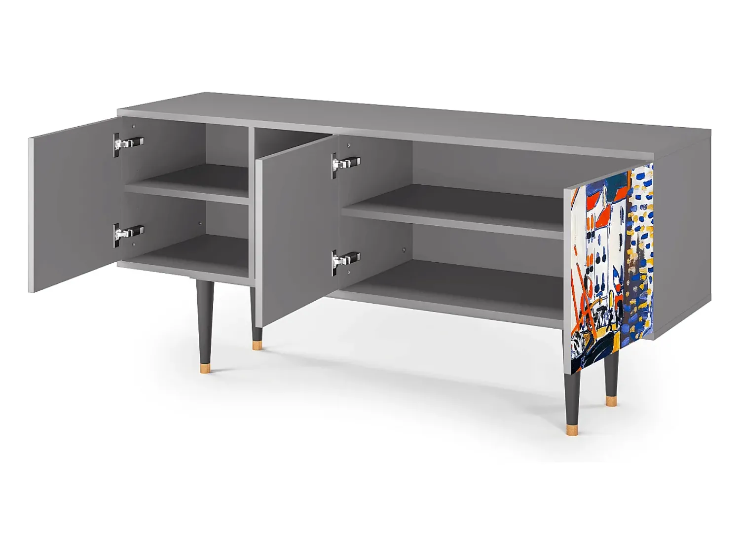 Mueble de TV - 150х69х41 cm - T5 - Le Séchage des voiles , Cinza^ Móvel De Tv