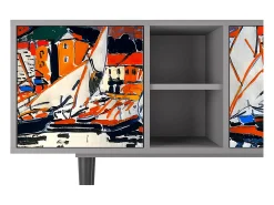 Mueble de TV - 150х69х41 cm - T5 - Le Séchage des voiles , Cinza^ Móvel De Tv