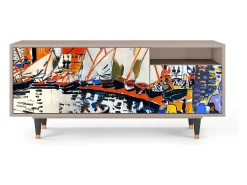 Outlet Mueble de TV - 125х56х41 cm - T7 - Le Séchage des voiles , Latte Bege