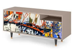 Outlet Mueble de TV - 125х56х41 cm - T7 - Le Séchage des voiles , Latte Bege