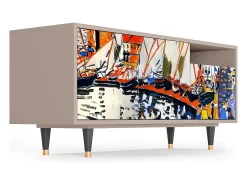 Outlet Mueble de TV - 125х56х41 cm - T7 - Le Séchage des voiles , Latte Bege