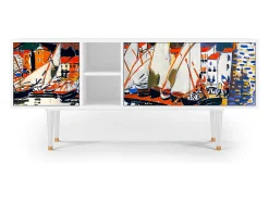 Mueble de TV - 150х69х41 cm - T5 - Le Séchage des voiles , Branco^ Móvel De Tv