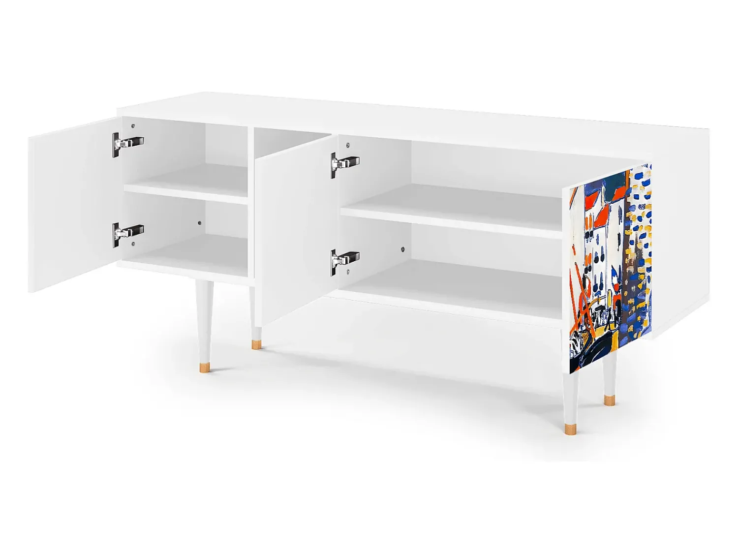 Mueble de TV - 150х69х41 cm - T5 - Le Séchage des voiles , Branco^ Móvel De Tv