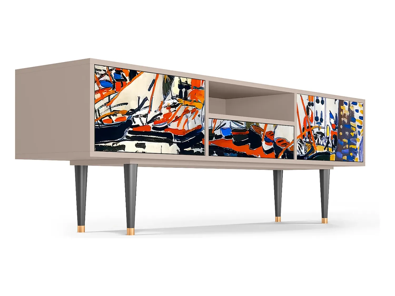 Hot Mueble de TV - 170х59х41 cm - T6 - Le Séchage des voiles , Latte Bege
