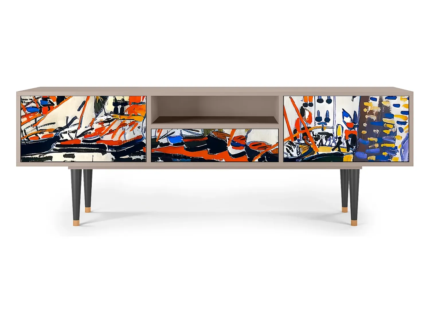 Hot Mueble de TV - 170х59х41 cm - T6 - Le Séchage des voiles , Latte Bege