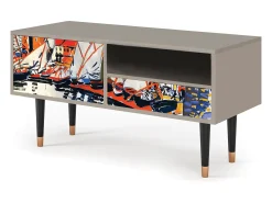 Móvel De Tv* Mueble de TV - 115х59х48 cm - T3 - Le Séchage des voiles , Areia Bege