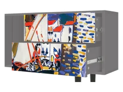 Móvel De Tv| Mueble de TV - 170х69х48 cm - T1 - Le Séchage des voiles , Cinza Cinzento