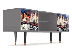 Mueble de TV - 170х69х48 cm - T2 - Le Séchage des voiles , Cinza^ Móvel De Tv