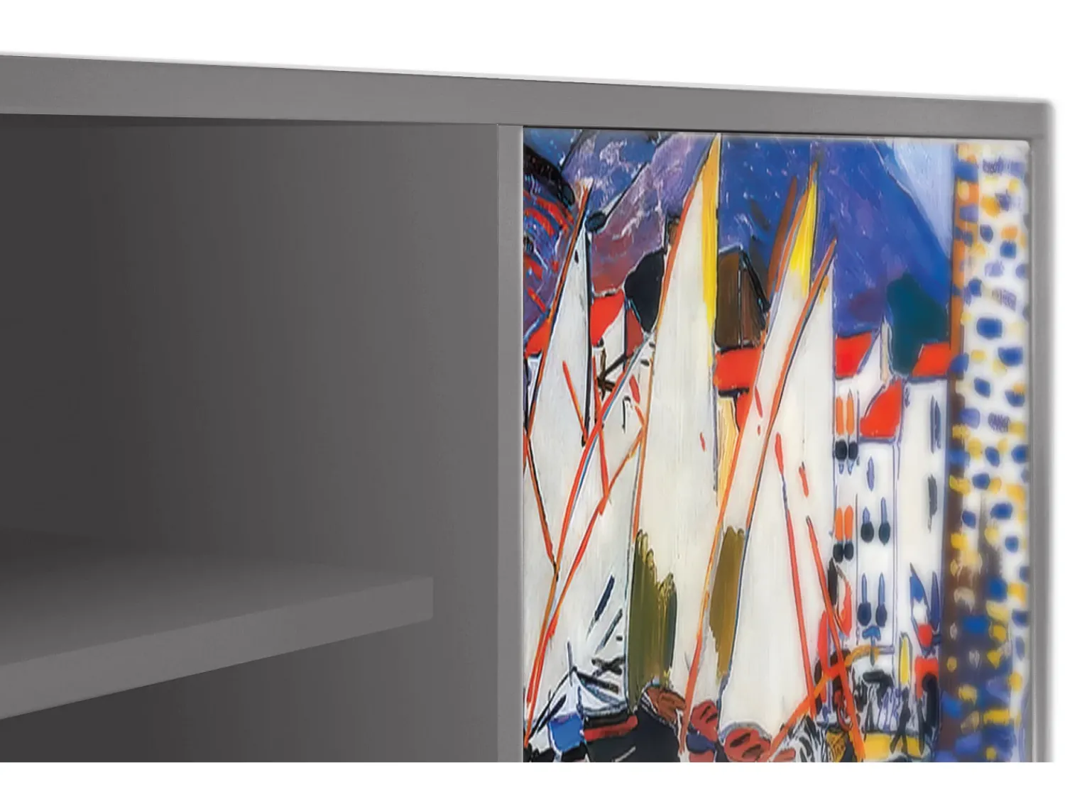 Mueble de TV - 170х69х48 cm - T2 - Le Séchage des voiles , Cinza^ Móvel De Tv