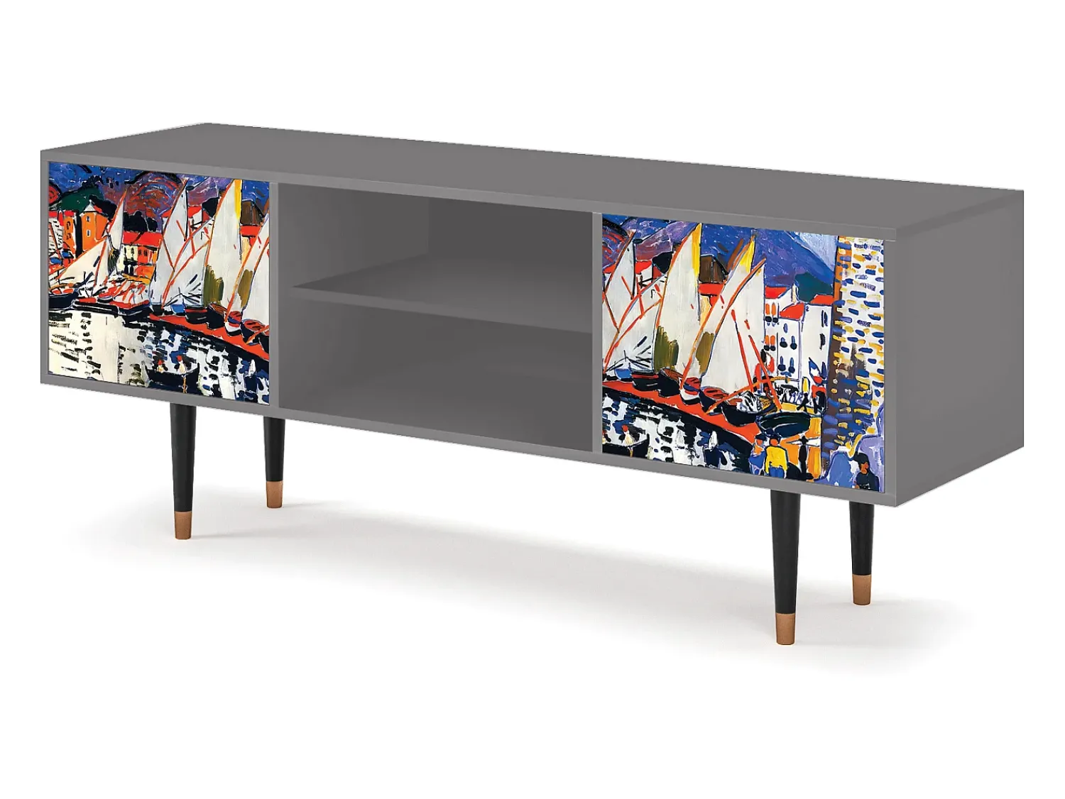 Mueble de TV - 170х69х48 cm - T2 - Le Séchage des voiles , Cinza^ Móvel De Tv