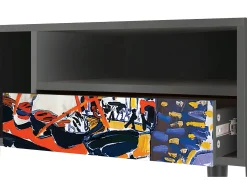 Best Mueble de TV - 115х59х48 cm - T3 - Le Séchage des voiles , Antracite Cinza antracite