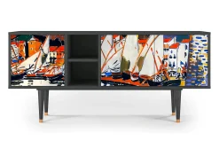 Mueble de TV - 150х69х41 cm - T5 - Le Séchage des voiles , Antracite^ Móvel De Tv
