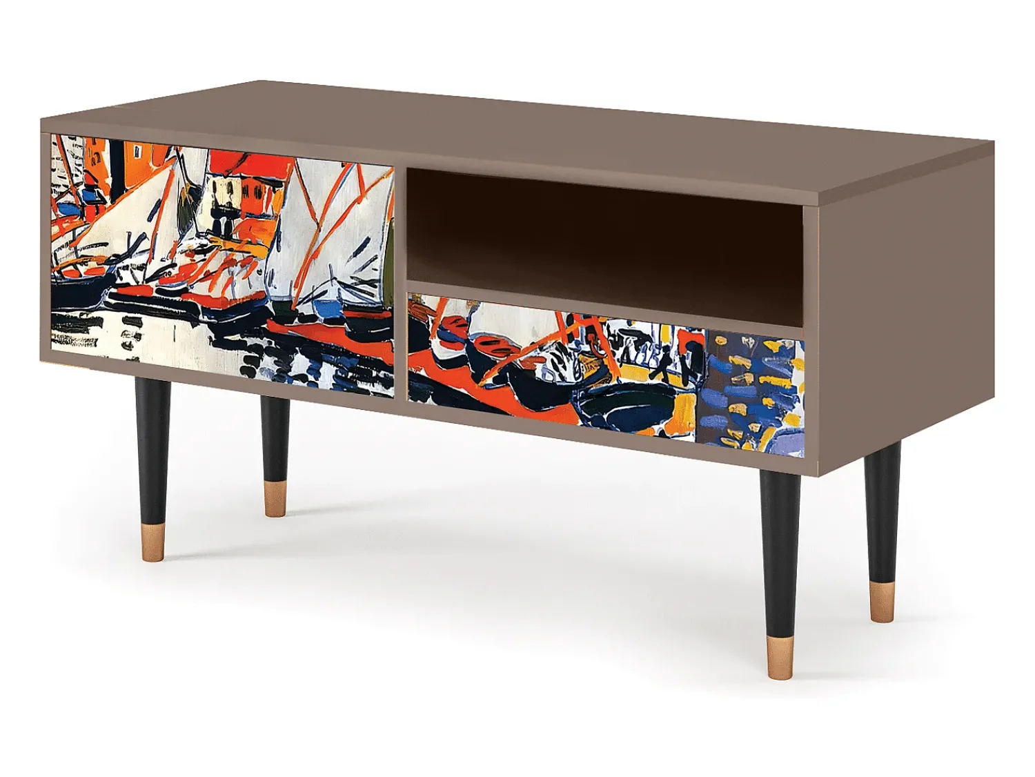 Móvel De Tv* Mueble de TV - 115х59х48 cm - T3 - Le Séchage des voiles , Latte Bege