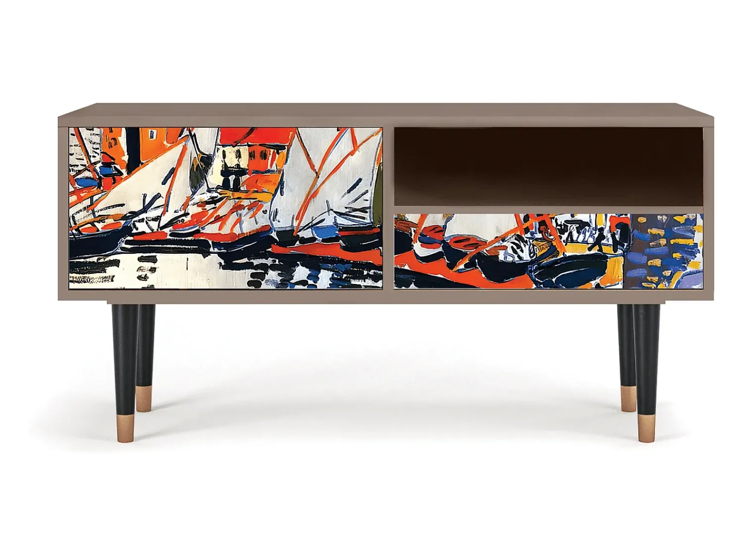 Móvel De Tv* Mueble de TV - 115х59х48 cm - T3 - Le Séchage des voiles , Latte Bege