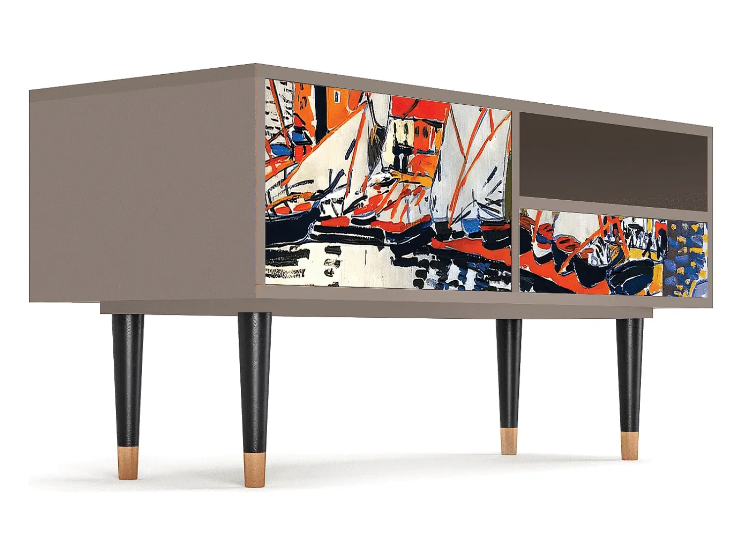 Móvel De Tv* Mueble de TV - 115х59х48 cm - T3 - Le Séchage des voiles , Latte Bege