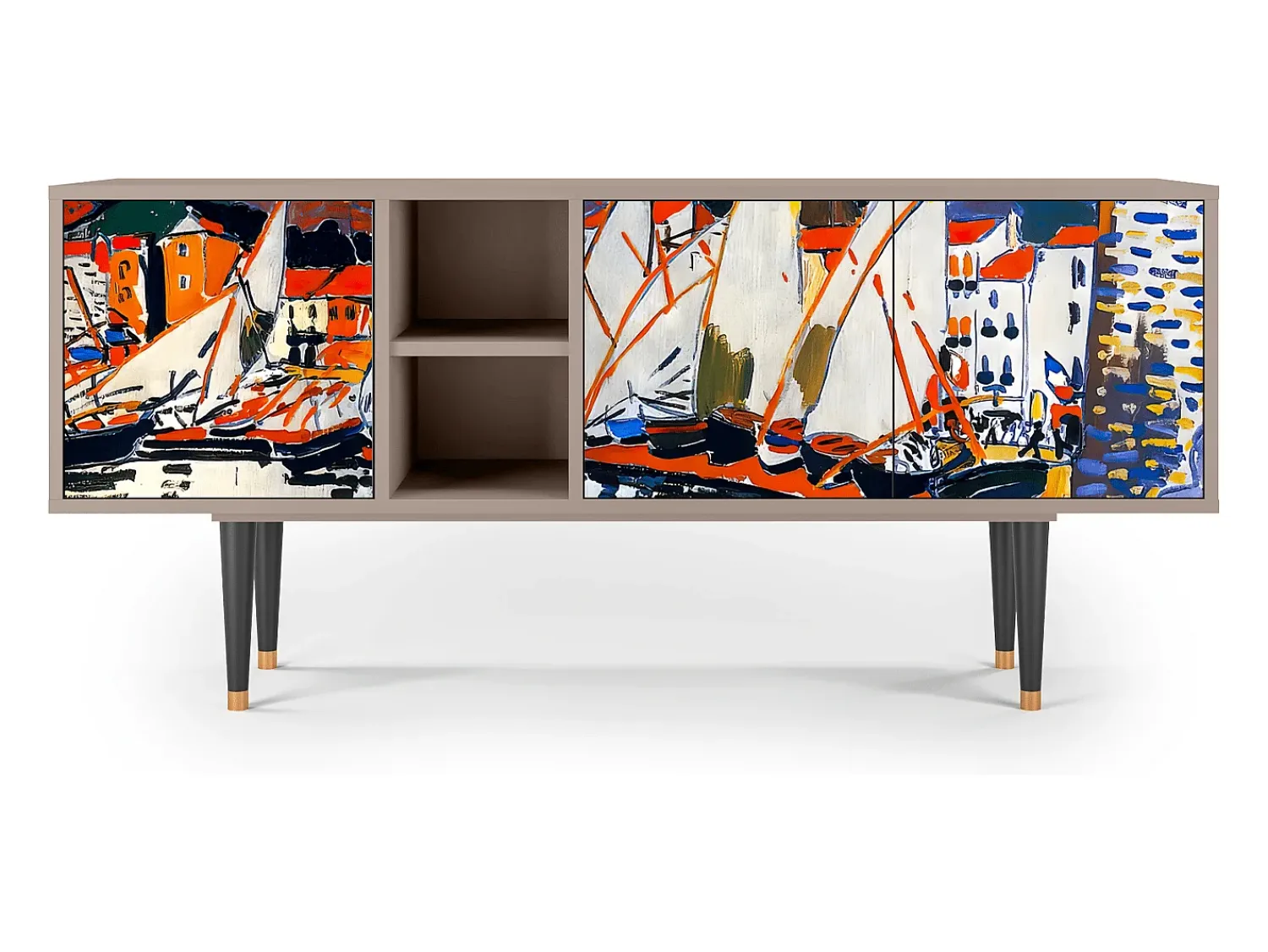 Móvel De Tv* Mueble de TV - 150х69х41 cm - T5 - Le Séchage des voiles , Areia Bege