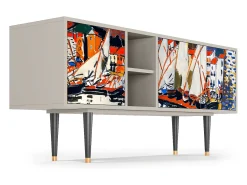 Móvel De Tv* Mueble de TV - 150х69х41 cm - T5 - Le Séchage des voiles , Areia Bege