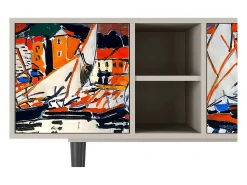 Móvel De Tv* Mueble de TV - 150х69х41 cm - T5 - Le Séchage des voiles , Areia Bege