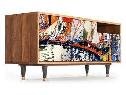Móvel De Tv* Mueble de TV - 125х56х41 cm - T7 - Le Séchage des voiles , Nogueira Castanho
