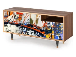 Móvel De Tv* Mueble de TV - 125х56х41 cm - T7 - Le Séchage des voiles , Nogueira Castanho