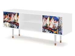 Móvel De Tv* Mueble de TV - 170х69х48 cm - T2 - Le Séchage des voiles , Branco Bege