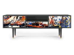 New Mueble de TV - 170х59х41 cm - T6 - Le Séchage des voiles , Antracite Cinza antracite