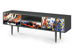 New Mueble de TV - 170х59х41 cm - T6 - Le Séchage des voiles , Antracite Cinza antracite