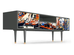 New Mueble de TV - 170х59х41 cm - T6 - Le Séchage des voiles , Antracite Cinza antracite