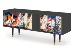 Móvel De Tv* Mueble de TV - 170х69х48 cm - T1 - Le Séchage des voiles , Antracite Cinza antracite