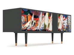 Móvel De Tv* Mueble de TV - 170х69х48 cm - T1 - Le Séchage des voiles , Antracite Cinza antracite