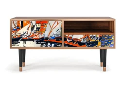 Móvel De Tv* Mueble de TV - 115х59х48 cm - T3 - Le Séchage des voiles , Nogueira Castanho