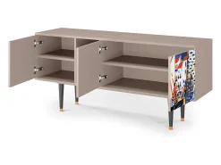 Mueble de TV - 150х69х41 cm - T5 - Le Séchage des voiles , Latte Bege