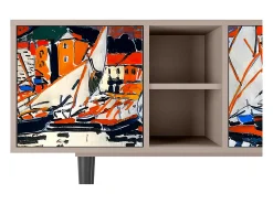 Mueble de TV - 150х69х41 cm - T5 - Le Séchage des voiles , Latte Bege