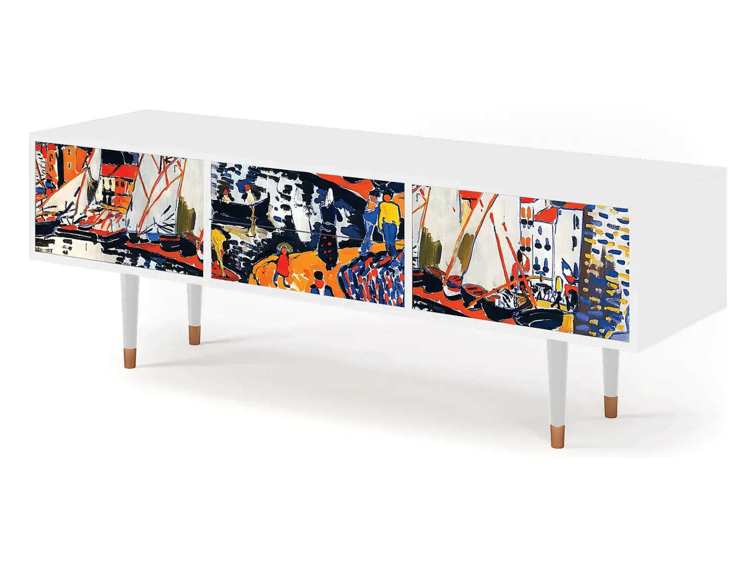 Mueble de TV - 170х59х48 cm - T4 - Le Séchage des voiles , Branco^ Móvel De Tv