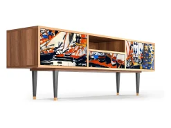 Móvel De Tv| Mueble de TV - 170х59х41 cm - T6 - Le Séchage des voiles , Nogueira Castanho