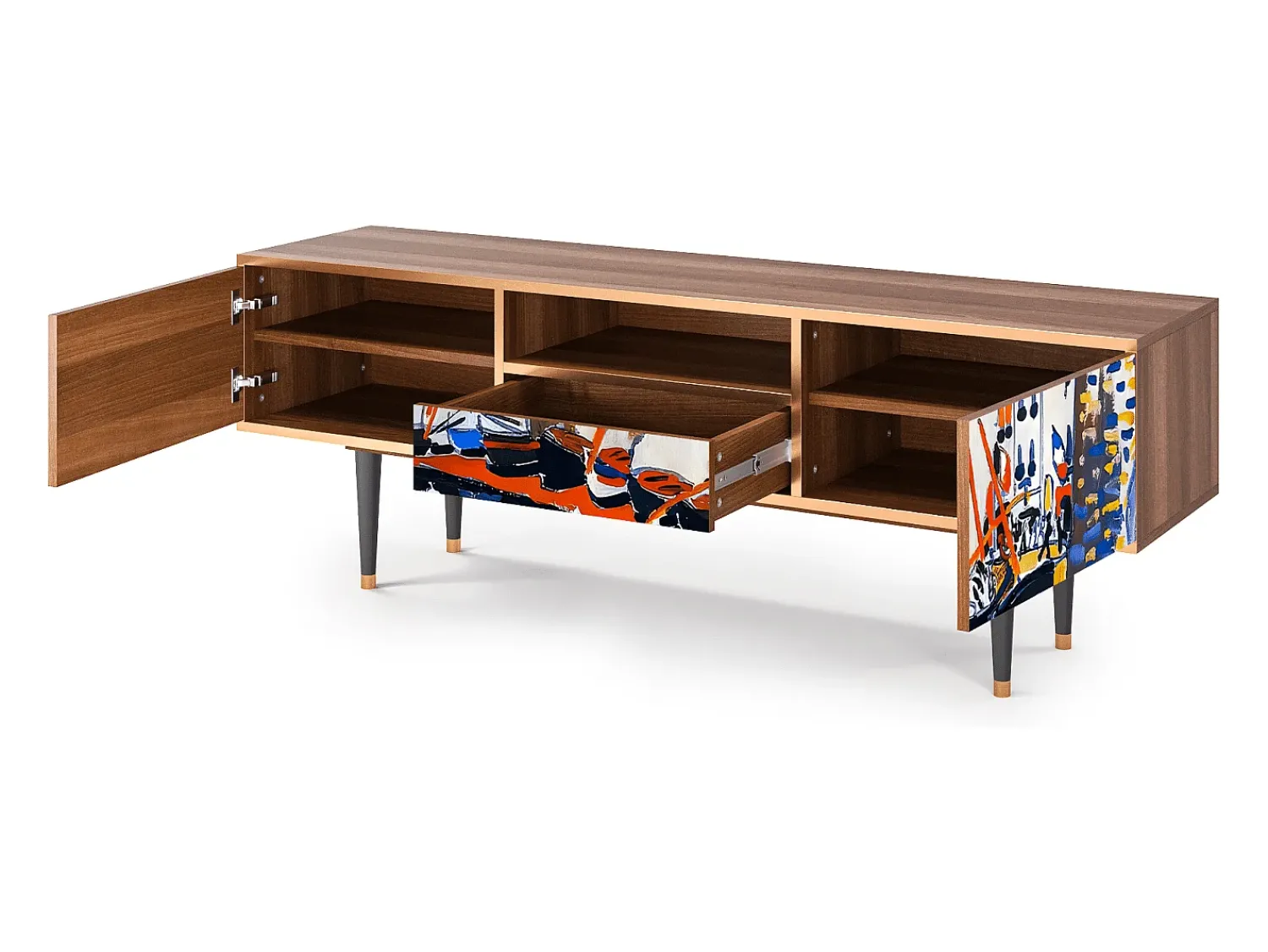 Móvel De Tv| Mueble de TV - 170х59х41 cm - T6 - Le Séchage des voiles , Nogueira Castanho