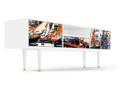 Clearance Mueble de TV - 170х59х41 cm - T6 - Le Séchage des voiles , Branco Bege
