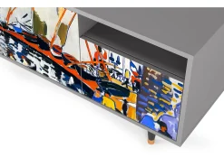 Móvel De Tv* Mueble de TV - 125х56х41 cm - T7 - Le Séchage des voiles , Cinza Cinzento