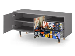 Móvel De Tv* Mueble de TV - 125х56х41 cm - T7 - Le Séchage des voiles , Cinza Cinzento