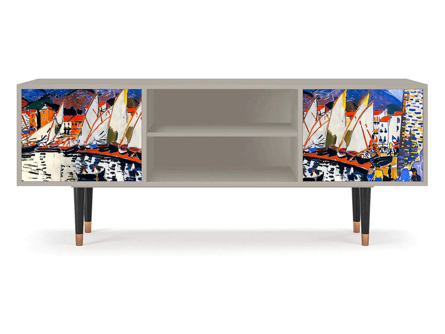Mueble de TV - 170х69х48 cm - T2 - Le Séchage des voiles , Areia Bege
