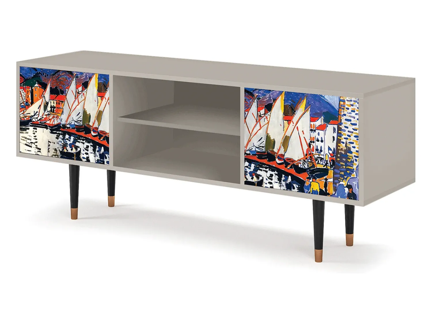 Mueble de TV - 170х69х48 cm - T2 - Le Séchage des voiles , Areia Bege