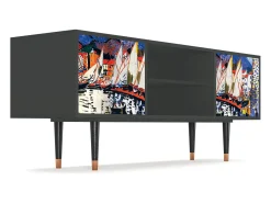 Mueble de TV - 170х69х48 cm - T2 - Le Séchage des voiles , Antracite^ Móvel De Tv
