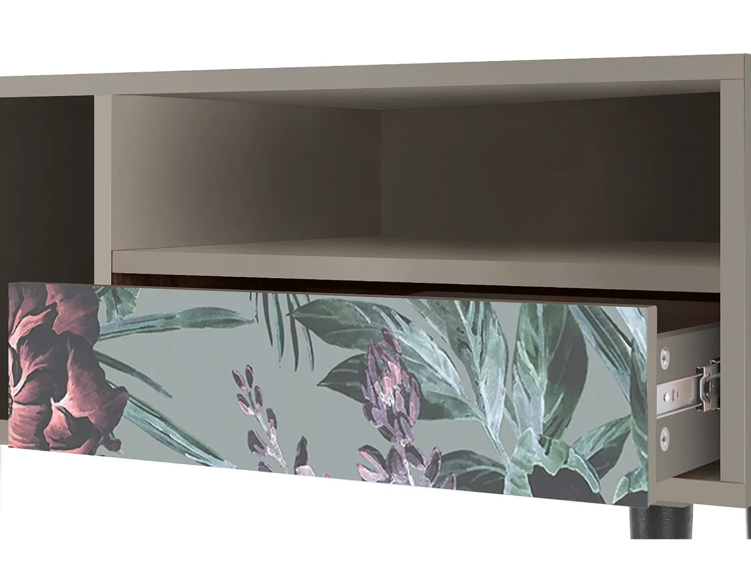 Móvel De Tv| Mueble de TV - 115х59х48 cm - T3 - Light Peonies, Areia Bege